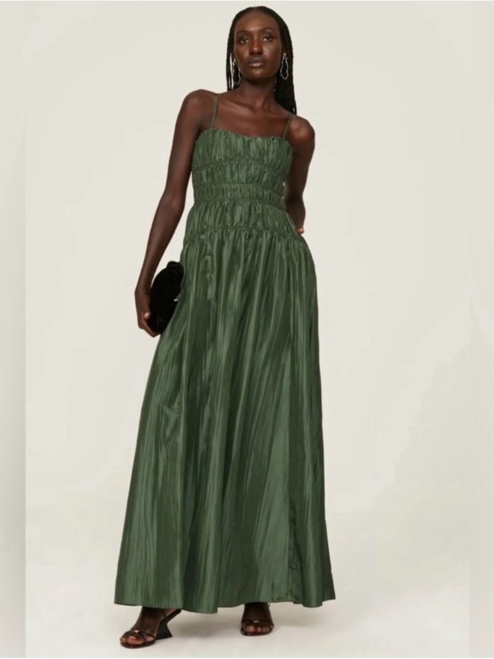 Jonathan Simkhai Stefanie Taffeta Gown Green - Size 6